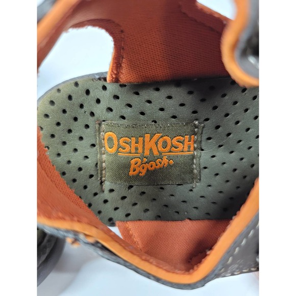 Oshkosh Toddler quick close strap Sandals. Brown/Orange size 11.5-12 - Picture 9 of 9